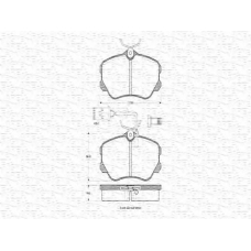 363702160284 MAGNETI MARELLI Комплект тормозных колодок, дисковый тормоз