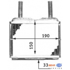 8FH 351 311-771 HELLA Теплообменник, отопление салона