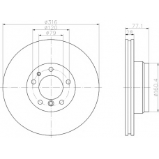 8DD 355 104-141 HELLA PAGID Тормозной диск