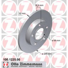 100.1225.00 ZIMMERMANN Тормозной диск