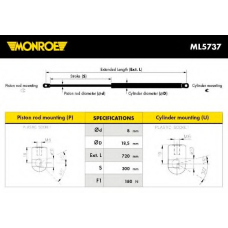 ML5737 MONROE Газовая пружина, капот