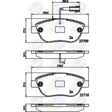 CBP12140 COMLINE Комплект тормозных колодок, дисковый тормоз