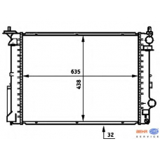 8MK 376 719-021 HELLA Радиатор, охлаждение двигателя