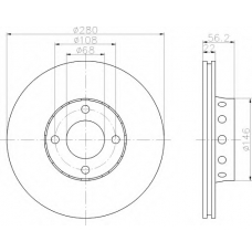 8DD 355 103-091 HELLA Тормозной диск