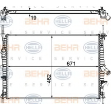 8MK 376 764-504 HELLA Радиатор, охлаждение двигателя