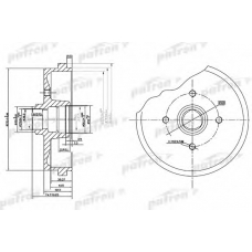 PDR1184 PATRON Тормозной барабан