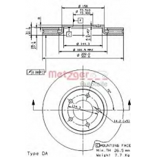 24964 METZGER Тормозной диск