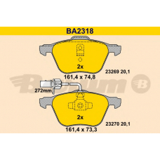 BA2318 BARUM Комплект тормозных колодок, дисковый тормоз