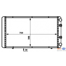 8MK 376 717-091 HELLA Радиатор, охлаждение двигателя