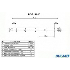 BGS11010 BUGIAD Газовая пружина, капот