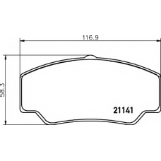 8DB 355 006-151 HELLA Комплект тормозных колодок, дисковый тормоз