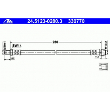 24.5123-0280.3 ATE Тормозной шланг