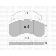 22-0588-0 METELLI Комплект тормозных колодок, дисковый тормоз