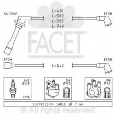 4.9406 FACET Ккомплект проводов зажигания