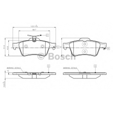 0 986 TB3 028 BOSCH Комплект тормозных колодок, дисковый тормоз