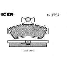 181753 ICER Комплект тормозных колодок, дисковый тормоз