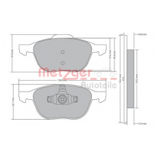 1170008 METZGER Комплект тормозных колодок, дисковый тормоз