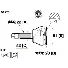 10.220 PEX Шарнир, приводной вал