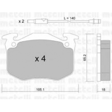 22-0090-0 METELLI Комплект тормозных колодок, дисковый тормоз