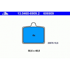13.0460-6909.2 ATE Комплект тормозных колодок, дисковый тормоз