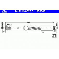 24.5111-0520.3 ATE Тормозной шланг