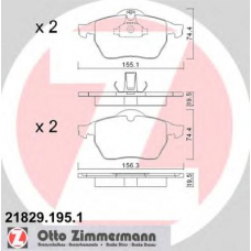 21829.195.1 ZIMMERMANN Комплект тормозных колодок, дисковый тормоз