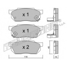 256.1 TRUSTING Комплект тормозных колодок, дисковый тормоз