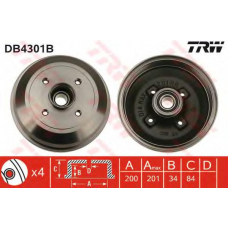 DB4301B TRW Тормозной барабан