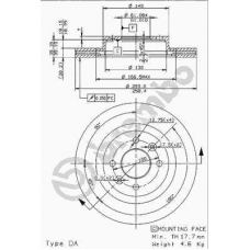 09.3149.14 BREMBO Тормозной диск