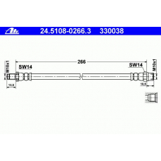 24.5108-0266.3 ATE Тормозной шланг