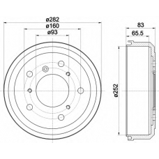 8DT 355 301-651 HELLA Тормозной барабан