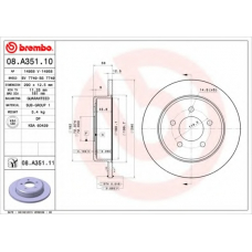 08.A351.10 BREMBO Тормозной диск