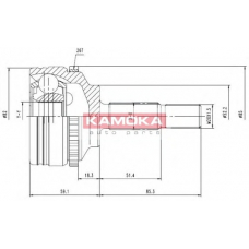 7140 KAMOKA Шарнирный комплект, приводной вал