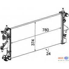 8MK 376 745-111 HELLA Радиатор, охлаждение двигателя