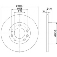 8DD 355 120-581 HELLA Тормозной диск