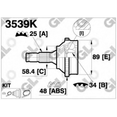 3539K GLO Шарнирный комплект, приводной вал