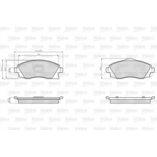 872225 VALEO Комплект тормозных колодок, дисковый тормоз