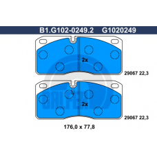 B1.G102-0249.2 GALFER Комплект тормозных колодок, дисковый тормоз