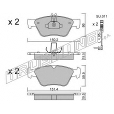 228.0W TRUSTING Комплект тормозных колодок, дисковый тормоз
