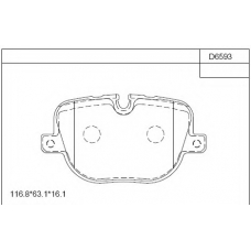 KD6593 ASIMCO Комплект тормозных колодок, дисковый тормоз