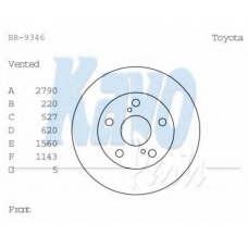 BR-9346 KAVO PARTS Тормозной диск