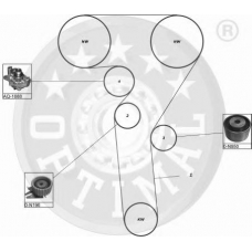 SK-1446 OPTIMAL Комплект ремня грм