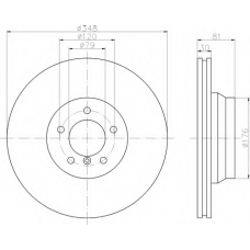 8DD 355 121-131 HELLA Тормозной диск