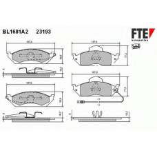 BL1681A2 FTE Комплект тормозных колодок, дисковый тормоз