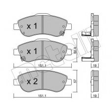 22-0789-0 METELLI Комплект тормозных колодок, дисковый тормоз