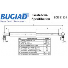 BGS11134 BUGIAD Газовая пружина, крышка багажник