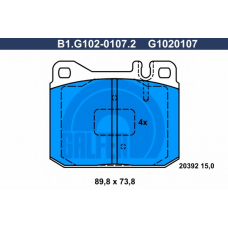 B1.G102-0107.2 GALFER Комплект тормозных колодок, дисковый тормоз
