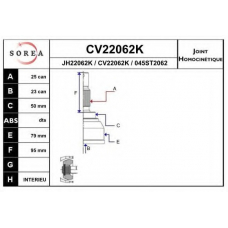 CV22062K EAI Шарнирный комплект, приводной вал