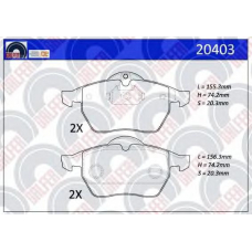 20403 GALFER Комплект тормозных колодок, дисковый тормоз