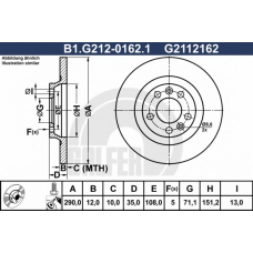 B1.G212-0162.1 GALFER Тормозной диск